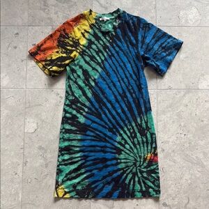 Cotton Citizen Rainbow Tie-Dye Cotton T-Shirt Dress sz S